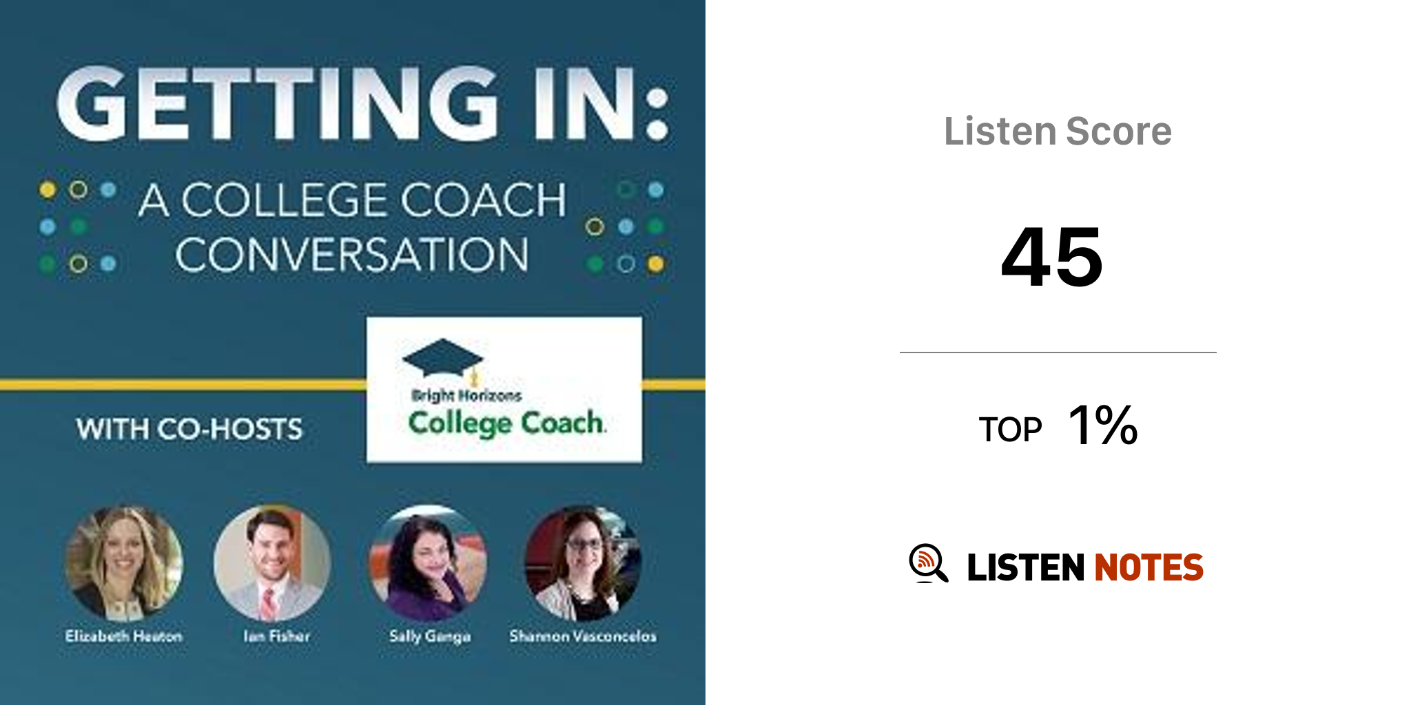 Getting In: A College Coach Conversation (podcast) - Elizabeth Heaton |  Listen Notes