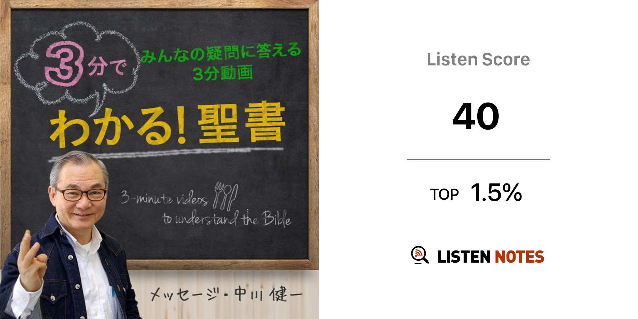 3分でわかる 聖書 Podcast 中川健一 Listen Notes