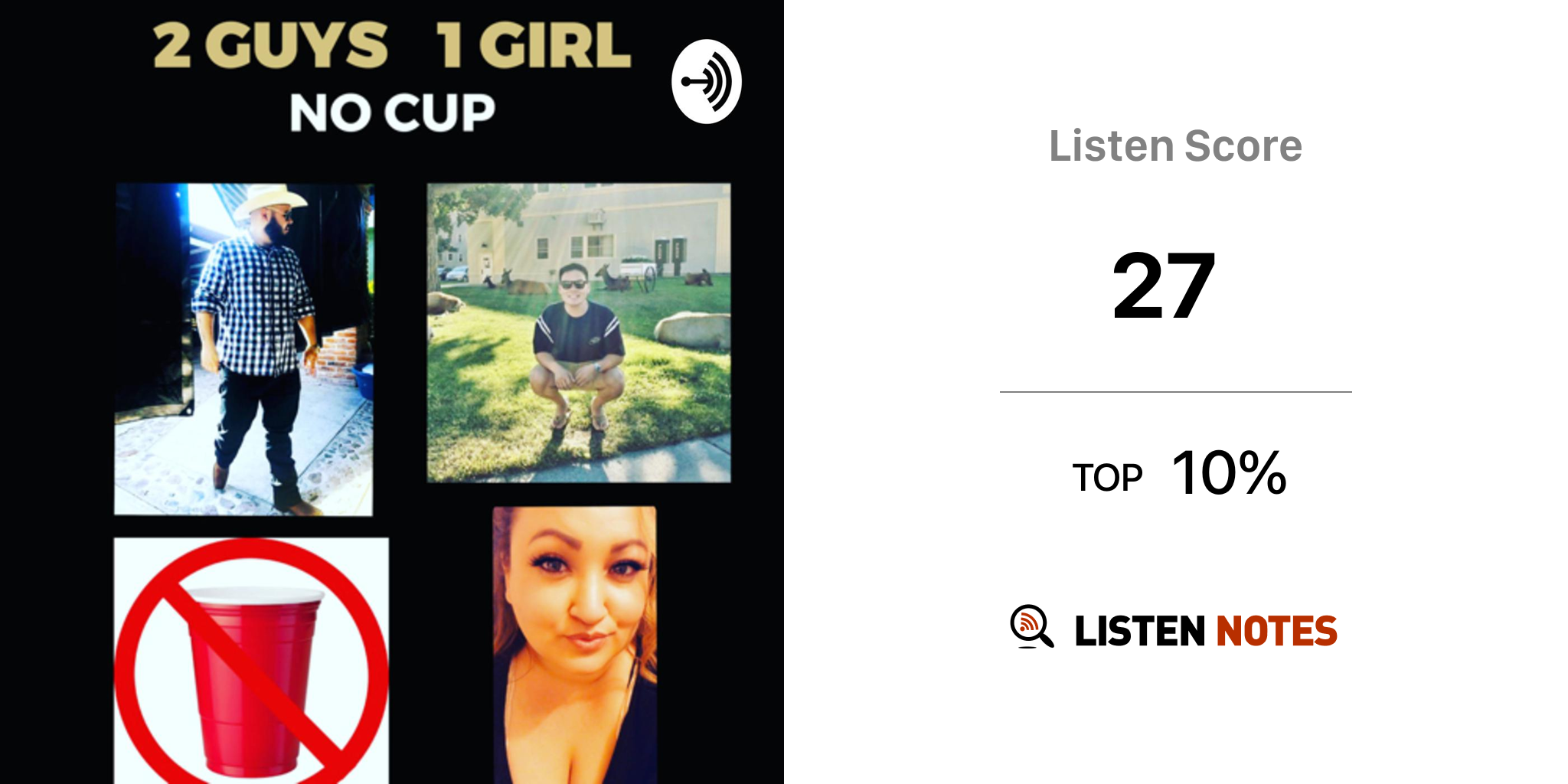 2Guys 1Girl No Cup (podcast) - 2Guys 1girl No Cup | Listen Notes