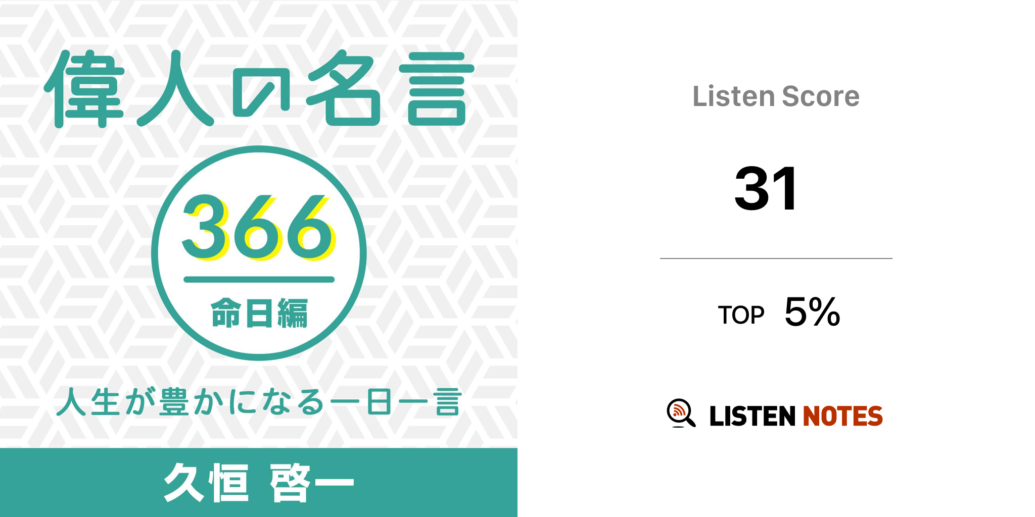 偉人の名言366命日編 人生が豊かになる一日一言 Podcast 久恒啓一 Listen Notes