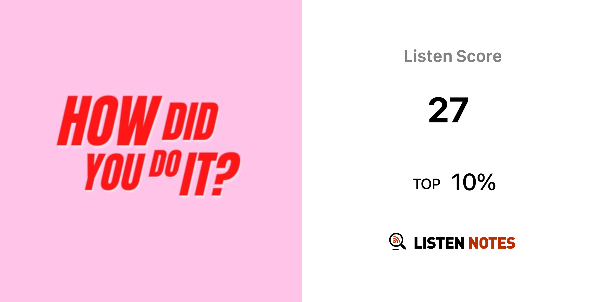 How Did You Do It подкаст How Did You Do It Podcast Listen Notes 