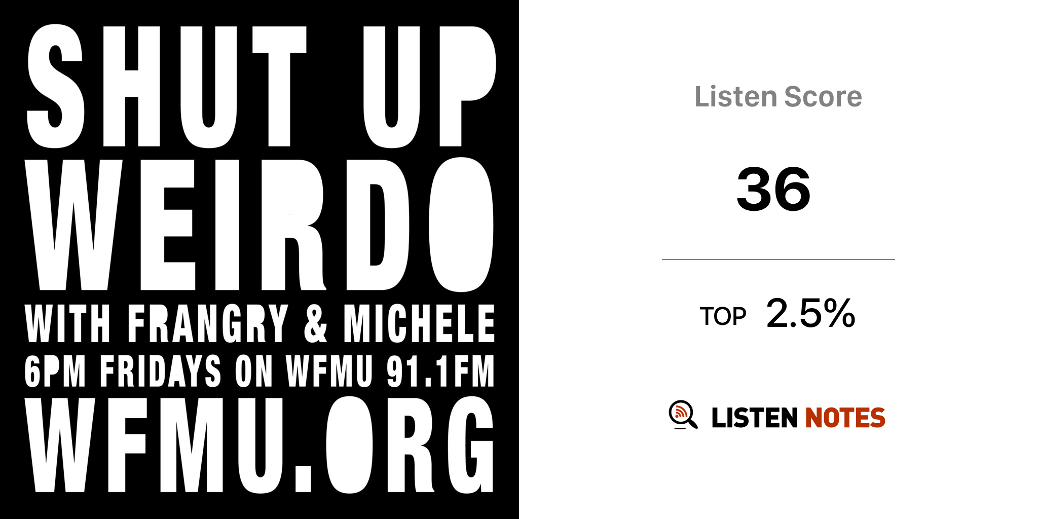 Shut Up Weirdo with Frangry WFMU podcast Frangry and WFMU