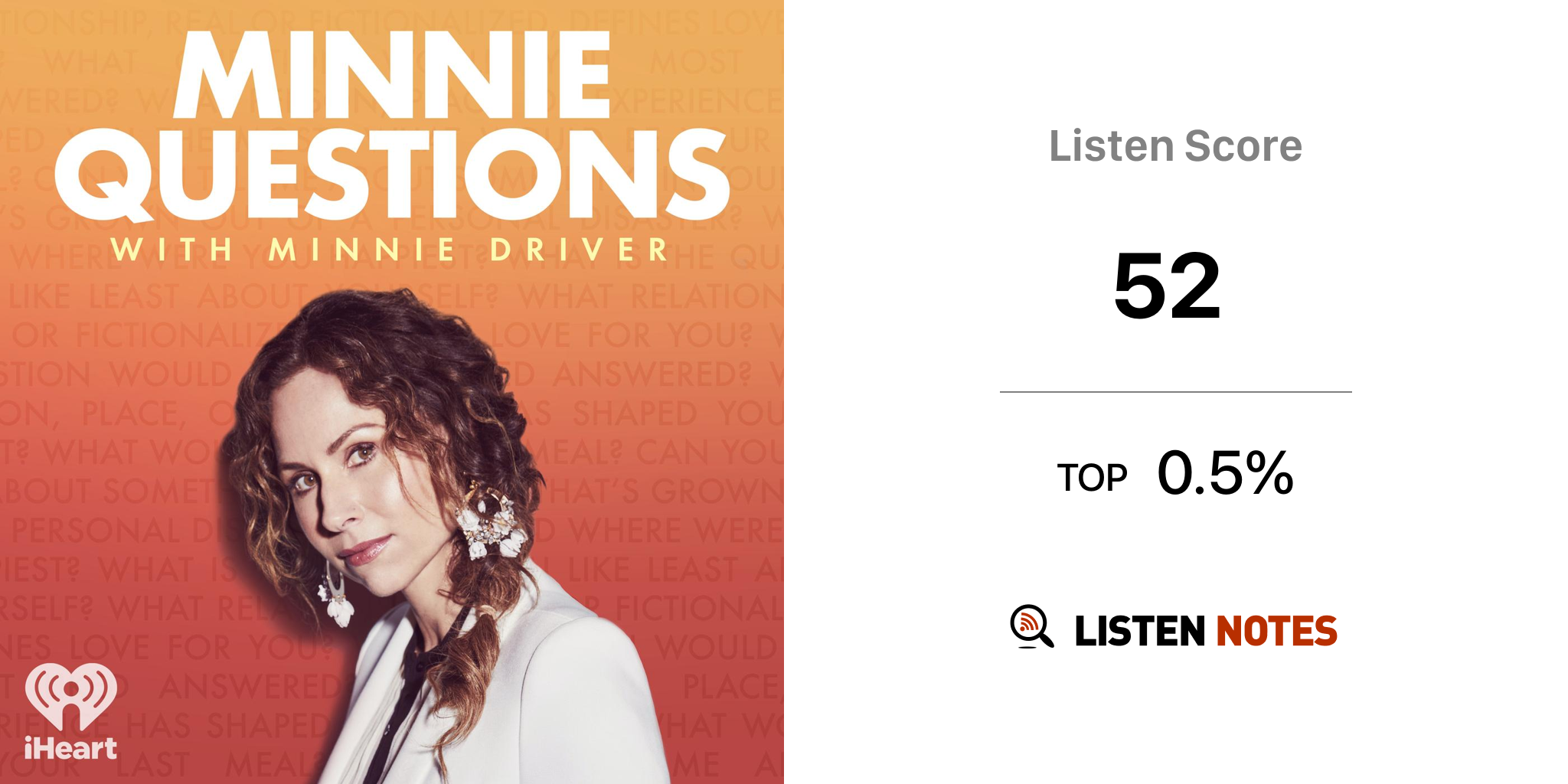 Minnie Questions with Minnie Driver (podcast) - iHeartPodcasts | Listen  Notes