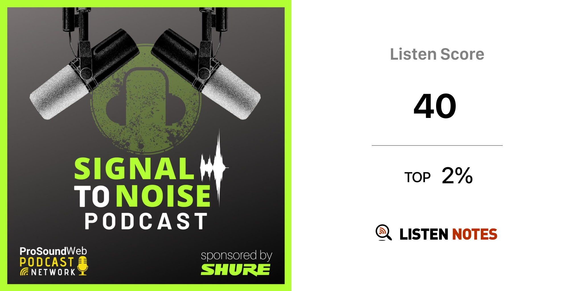 Signal To Noise Podcast ProSound Listen Notes
